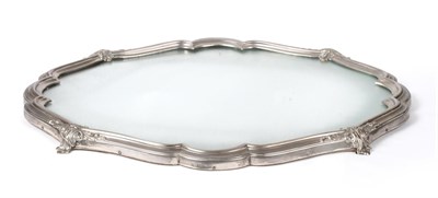 Lot 2216 - A Peruvian Shaped Oval Mirror Plateau, Camusso, Lima, 2nd half 20th century, stamped 925, with four