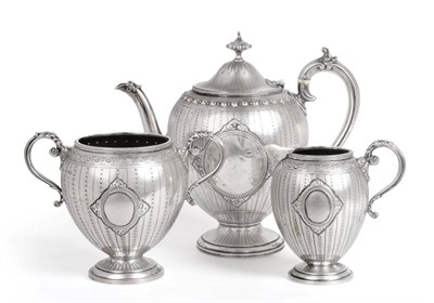 Lot 2240 - A Matched Victorian Silver Three Piece Tea Service, Marks of Messrs. Barnard and Henry William...