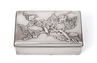 Lot 2247 - A Chinese Export Silver Box, Wing Nam & Co, Hong Kong, circa 1900, the cover decorated in...