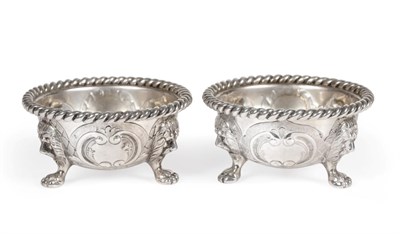 Lot 2282 - A Pair of Victorian Silver Salts, Martin Hall & Co, Sheffield, 1859, of heavy gauge, circular...