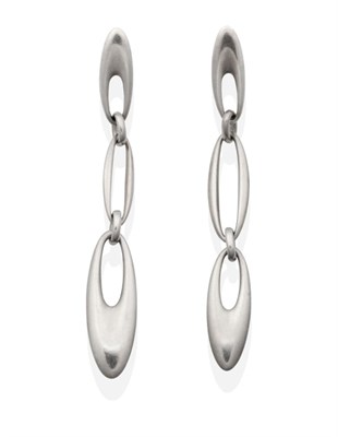 Lot 2004 - A Pair of Georg Jensen 'Zephyr' Earrings, Designed by Regitze Overgaard, model number 500,...