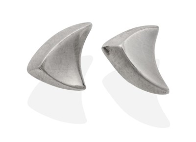 Lot 2009 - A Pair of Georg Jensen Earrings, of curved triangular form, measure 1.5cm by 1cm, with post...