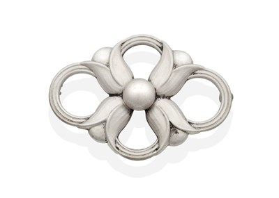 Lot 2027 - A Georg Jensen Brooch, designed by Jeorgen Jensen, model number 305, designed as a quatrefoil frame