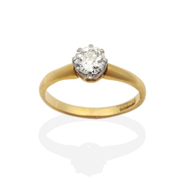 Lot 2116 - A Solitaire Diamond Ring, an old cut diamond in a claw setting, estimated diamond weight 0.55 carat