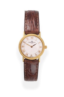 Lot 2169 - A Lady's 18ct Gold Wristwatch, signed Baume & Mercier, Geneve, circa 1992, quartz movement,...