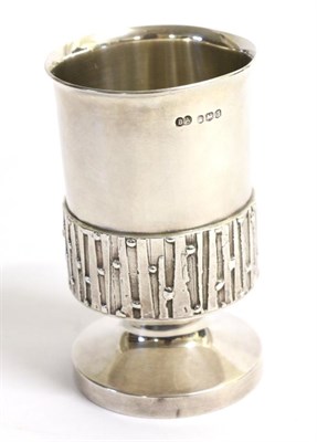 Lot 2203 - Brian Asquith: A Silver Goblet, Sheffield 1973, straight sided with a band of textured...