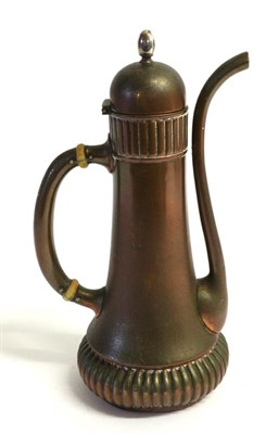 Lot 2207 - An American Silver Mounted Copper Coffee Pot, Gorham, Providence Rhode Island, circa 1880, with...