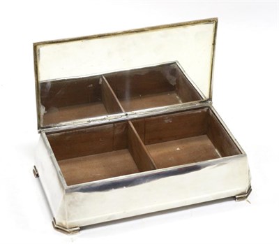 Lot 2244 - An Indian Art Deco Silver Cigarette Box, Cooke & Kelvey, Calcutta, 1st half 20th century, with...