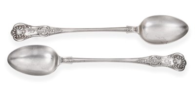 Lot 2246 - A Pair of Late Victorian Silver Queen's Pattern Basting Spoons, Walker & Hall, Sheffield 1896,...