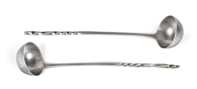 Lot 2255 - A Pair of Scottish Provincial Silver Toddy Ladles, Alexander Campbell, Greenock, c.1800, the...