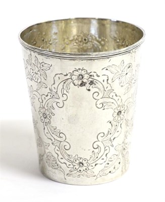 Lot 2257 - A George III Irish Silver Beaker, maker's mark indistinct, Dublin, probably 1793, tapering with...