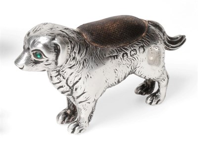 Lot 2282 - An Edwardian Novelty Silver Dog Pin Cushion, Adie & Lovekin, Birmingham, date letter...