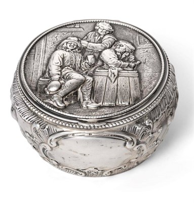 Lot 2285 - A German Silver Tobacco Box, mark of Georg Roth, Hanau, and with English import marks, Edwin...