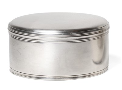 Lot 2296 - A George III Silver Circular Toilet Box, maker's mark indistinct, London 1814, plain with...