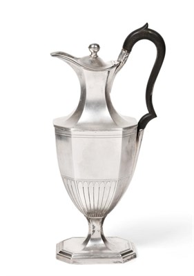 Lot 2300 - An Edwardian Silver Wine Ewer of George III Style, George Howson, Sheffield 1902, of pedestal...