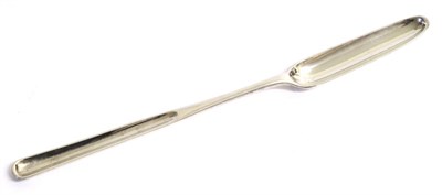 Lot 2301 - An Early George III Silver Marrow Scoop, Thomas & William Chawner, London 1767, engraved with a...