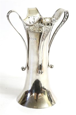 Lot 2302 - A George V Silver Four Handled Vase, Ackroyd Rhodes, London 1910, of Art Nouveau influence, the rim