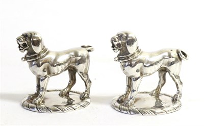 Lot 2306 - A Pair of 19th Century Silver Models of Dogs, Robert Garrard II, London, no date letter, circa...