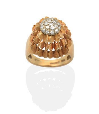 Lot 2081 - An 18 Carat Gold Diamond Cluster Ring, a central cluster of pavé set eight-cut diamonds,...