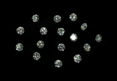 Lot 2172 - Sixteen Loose Round Brilliant Cut Diamonds, estimated diamond weight 0.11-0.12 carat each...