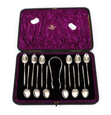 Lot 2228 - A Set of Twelve Late Victorian Scottish Silver Teaspoons and Sugar Tongs, George Edward & Son,...