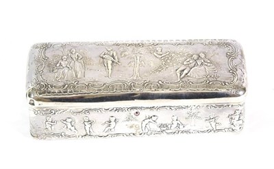 Lot 2235 - A Continental Silver Table Box, possibly Hanau, with English import marks for Edwin Thompson...