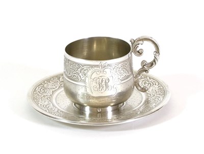 Lot 2236 - A French Silver Cup and Saucer, Leontine Compere (Veuve) & Ernest Compere, Paris, 1st Standard,...