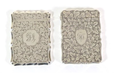 Lot 2250 - A Victorian Silver Card Case, Colen Hewer Cheshire, Birmingham 1894, shaped rectangular with...