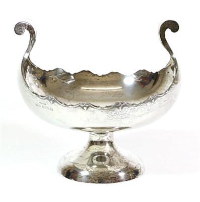 Lot 2253 - An Edwardian Silver Twin Handled Pedestal Bowl, Henry Williamson Ltd, Birmingham 1908, with...