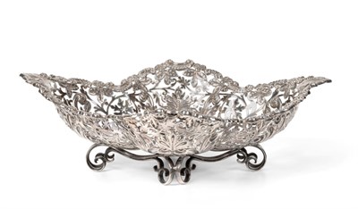 Lot 2268 - An Edwardian Silver Pieced Bowl, James Dixon & Sons, Sheffield 1902, shaped oval form on scroll...