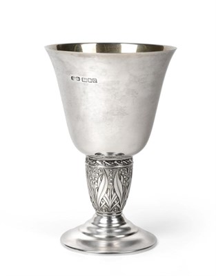 Lot 2282 - A Silver Goblet, Boodle & Dunthorne, London 1949, the plain bowl with flared rim and gilt interior