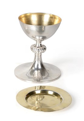 Lot 2294 - An Arts and Crafts Influence Silver Chalice, Greenwood & Watts, London 1921, with plain bowl on...