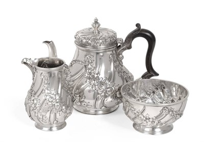 Lot 2302 - A Late Victorian Silver Bachelor's Three Piece Tea Service, Thomas William Dobson, London 1897,...