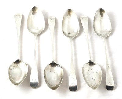 Lot 2322 - A Set of Six Scottish Provincial Silver Table Spoons, James Erskine, Aberdeen c.1800, Old...