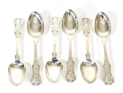 Lot 2333 - A Set of Six Victorian Single Struck King's Pattern with Shoulders Tea Spoons, Thomas Sewell,...