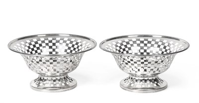 Lot 2337 - A Pair of George V Silver Pierced Bowls, William Neale, Birmingham 1910, circular with bead border