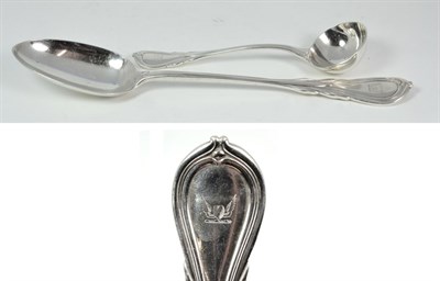 Lot 2340 - A Victorian Silver Lily Pattern Basting Spoon and Sauce Ladle, Chawner & Co, London 1856,...