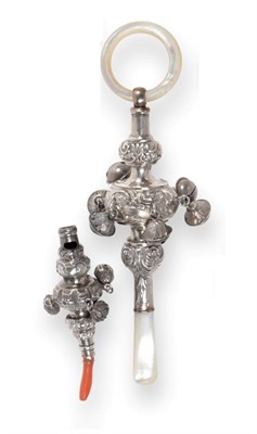 Lot 2352 - A Small Victorian Silver Rattle, Colen Hewer Cheshire, Birmingham 1890, with four bells,...