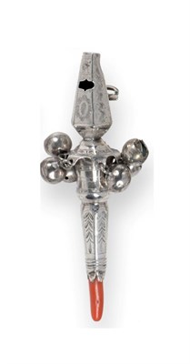 Lot 2353 - A George III Silver Rattle, Joseph Wilmore, Birmingham, date indistinct circa 1810, with...