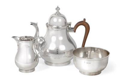 Lot 2364 - Military Interest: A George V Silver Three Piece Tea Service, Z Barraclough & Sons, London 1918, of