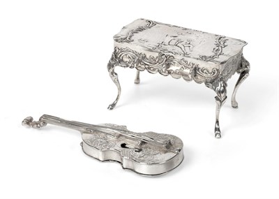 Lot 2371 - A German Novelty Silver Box Modelled as a Table, Simon Rosenau, Hanau, with English import...