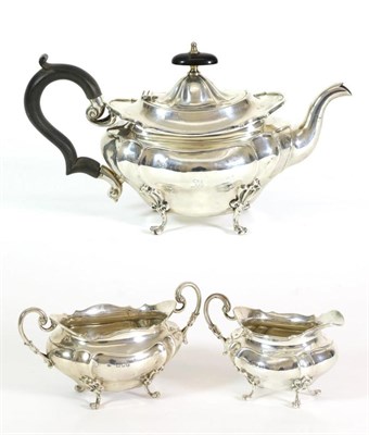 Lot 2374 - An Edwardian Art Nouveau Silver Three Piece Tea Service, Charles Clement Pilling, London 1901,...