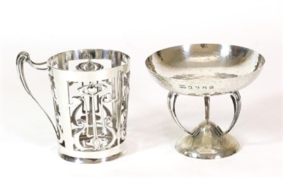 Lot 2380 - A Scottish Art Nouveau Silver Comport, James Weir, Glasgow 1916, with planished bowl on three...