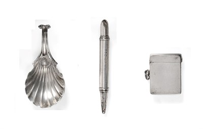 Lot 2388 - A George III Silver Caddy Spoon, George Smith, late 18th Century, with shell bowl and scroll...