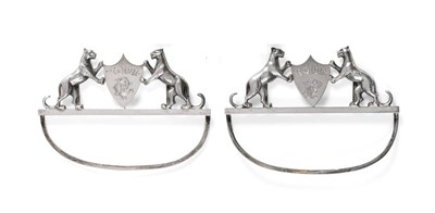 Lot 2390 - A Pair of Irish Silver Menu Card Holders, Edmond Johnson, Dublin 1893, formed as a central...