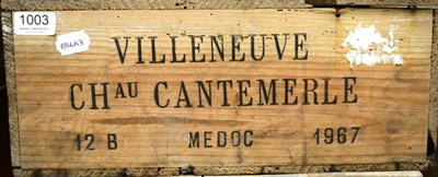Lot 1003 - Chateau Cantemerle 1967, Haut-Medoc, owc (twelve bottles)