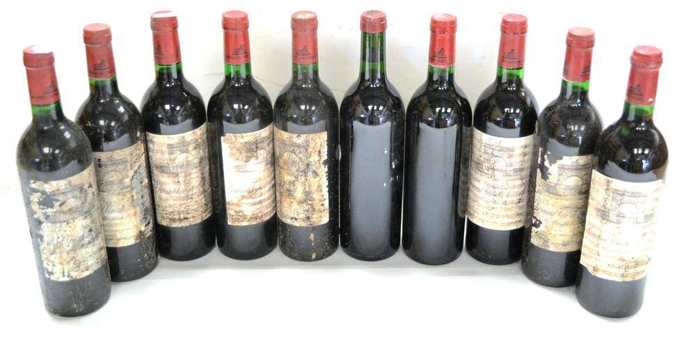 Lot 1022 - Chateau Leoville les Cases 1978, St Julien (x9) (nine bottles) U: into neck, very badly soiled...