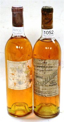Lot 1052 - Chateau Rieussec 1969, Sauternes; Chateau Latour Blance 1959, Sauternes (two bottles) U: top...