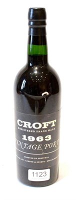 Lot 1123 - Croft 1963, vintage port U: into neck, good label