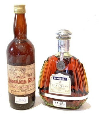 Lot 1148 - Martell XO Supreme Cognac, 70cl 40%; Finest Old Jamaica Rum, bottled and guaranteed by J & G...